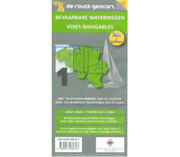 Belgische Bevaarbare Waterwegen - gevouwen 4-delig formaat, scheur- en waterbestendig